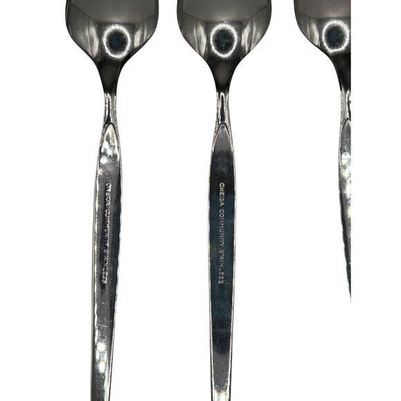 Oneida Satinique Stainless Steel Iced Teaspoons Set Of 4 Discontinued Pattern El - Picture 4 of 4